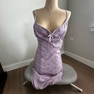 Rare Lilac Floral Spaghetti Strap Slip Dress